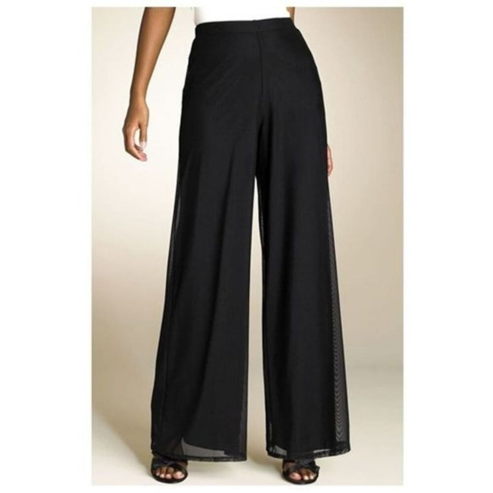 Vintage Tadashi Sheer Overlay Wide Leg Pants Black Size XS/Small